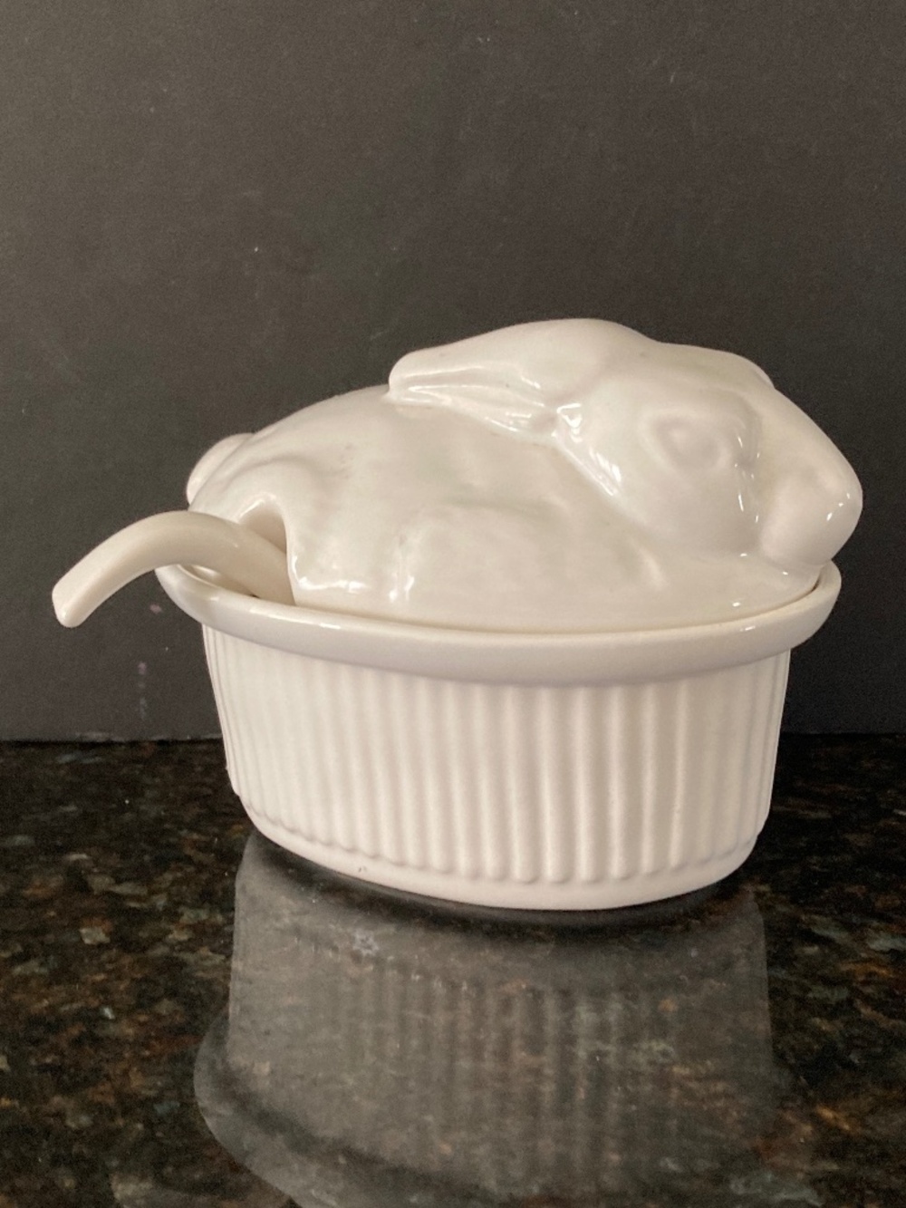 California Pottery White Rabbit Soup Tureen/Individual Size/2 Available/NEW!